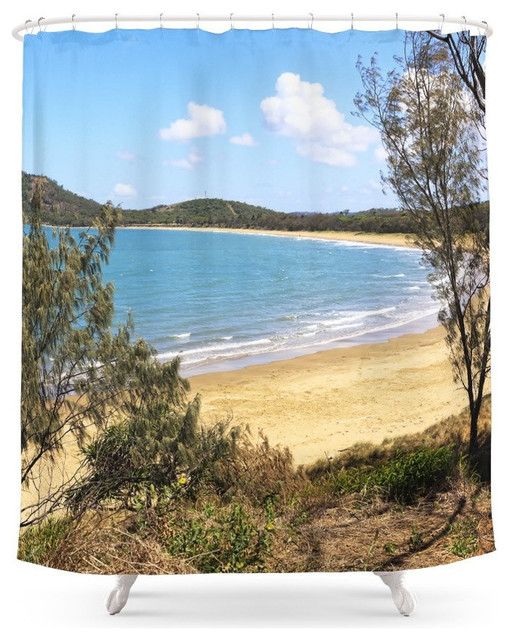 Idyllic Tropical Beach Shower Curtain Beach Style Shower