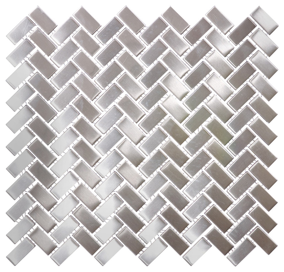 12"x12" Subway Stainless Steel Tile, Full Sheet