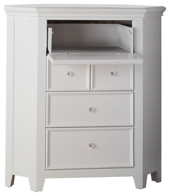 Lacey Corner Tv Stand White Transitional Entertainment