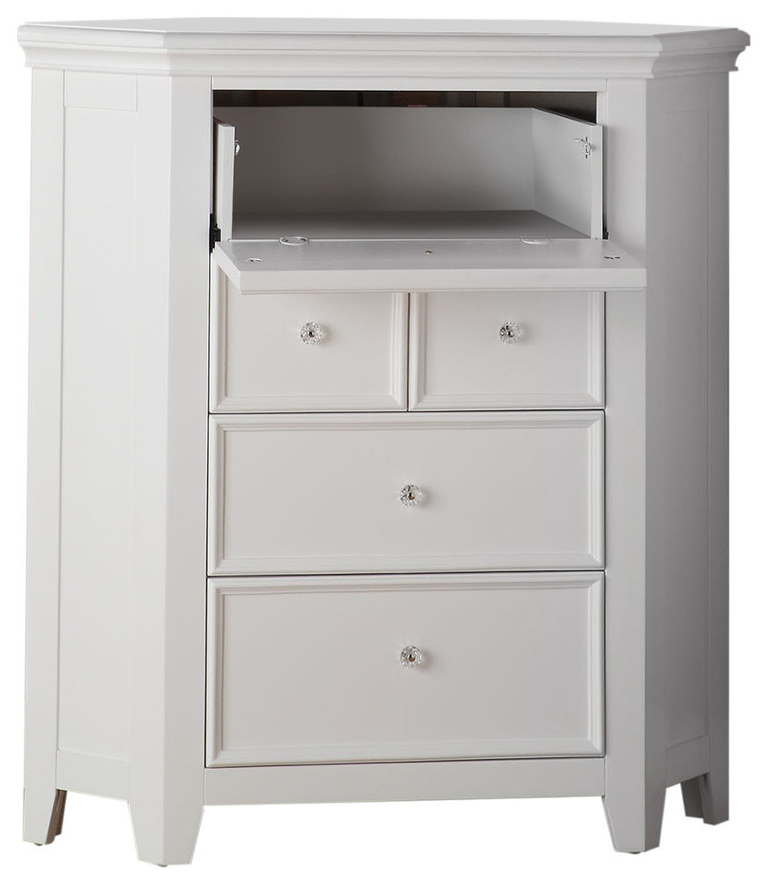 Lacey Corner Tv Stand White Transitional Entertainment