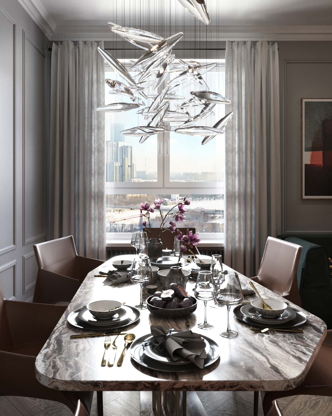 Дизайн-проект квартиры с камином в ЖК "Береговой"