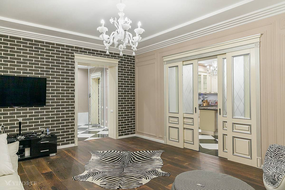 Дверь из массива бука Рим в интерьере "В тауповых тонах"