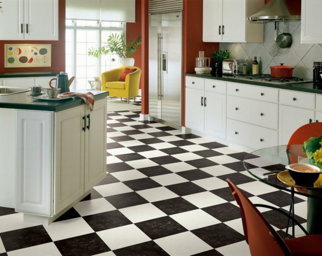 Armstrong Duality Vinyl Sheet Flooring Transitional Kitchen