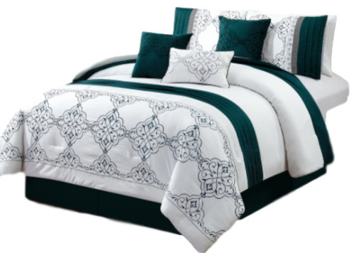 Chula Embroidery 7 Piece Comforter Set Mediterranean