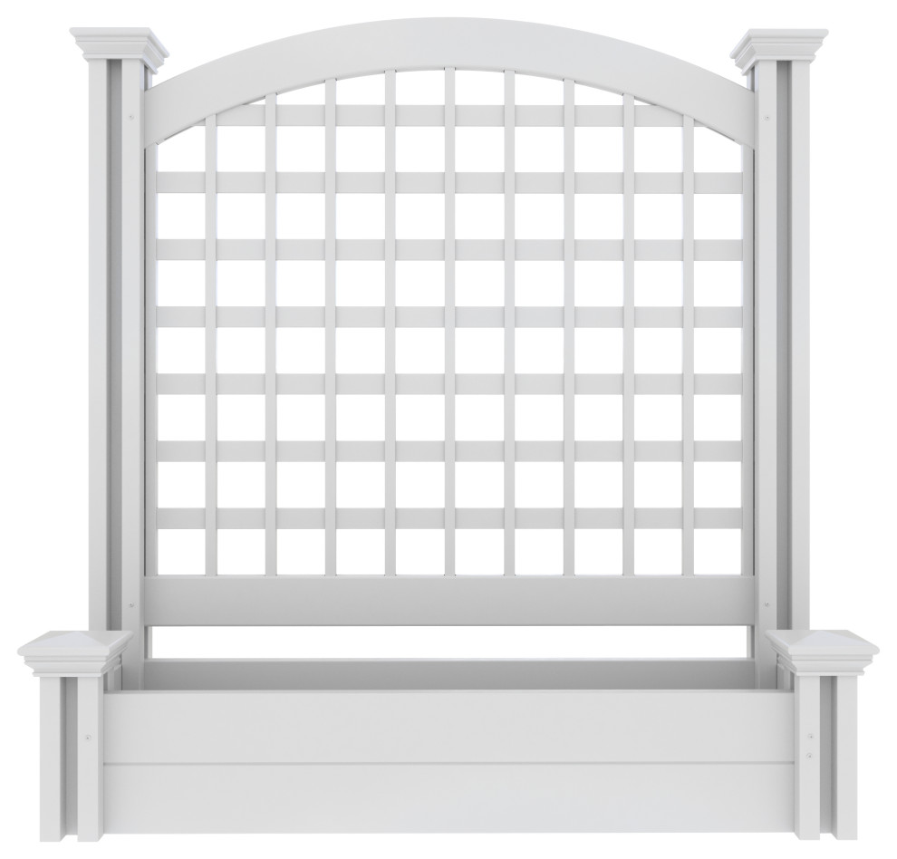 Belmont Freestanding Lattice Screen With Planter Box 45 1/2"H x 42"W x