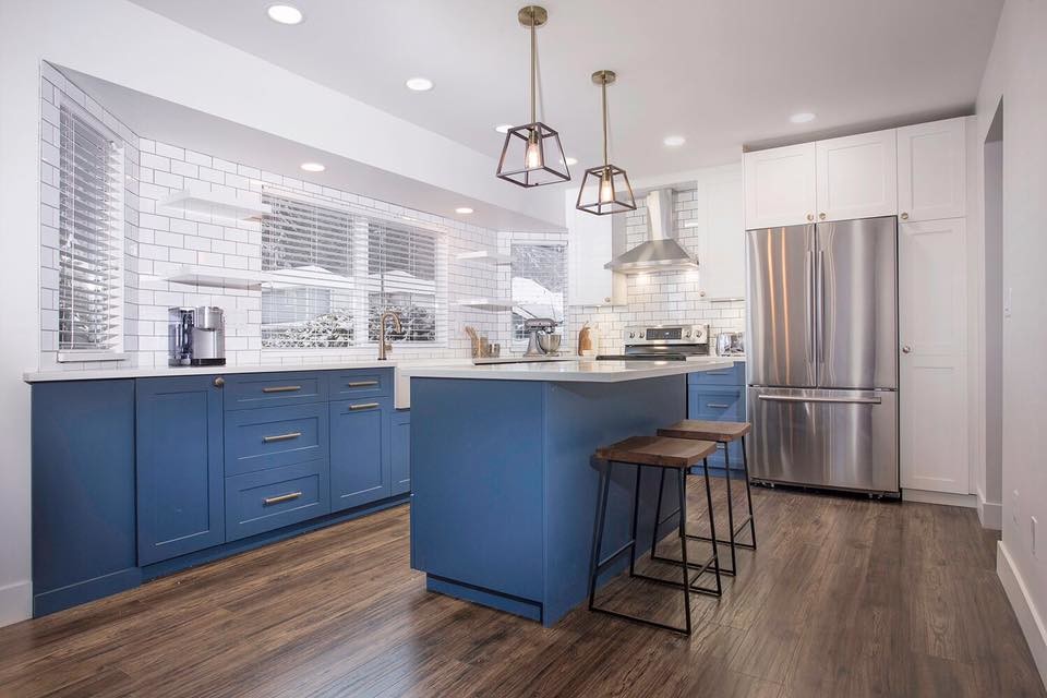 Painted Blue & White Kitchen