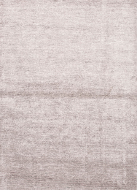 Solids/ Handloom Solid Pattern Bamboo Silk Gray/ Area Rug (9 x 13)