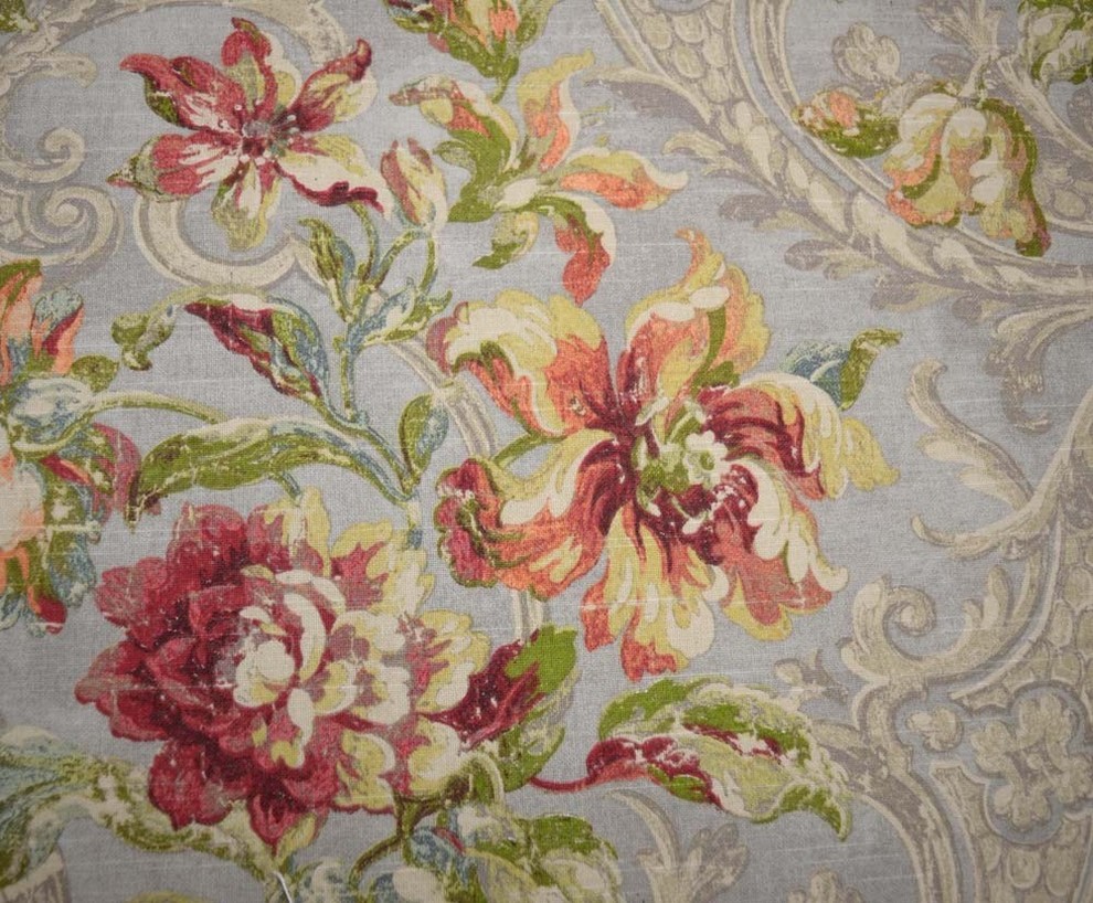 Fresco Flourish Jewel Waverly Fabric Traditional Drapery Fabric