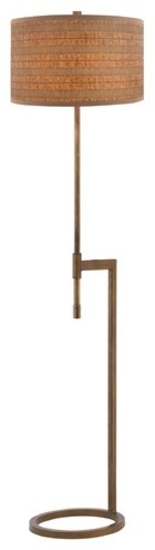 Floor Lamp With Wood Shade in Remington Bronze Finish, DCL 6184-604 SH7647