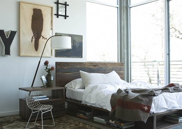 Reclaimed Wood Platform Beds country-bedroom