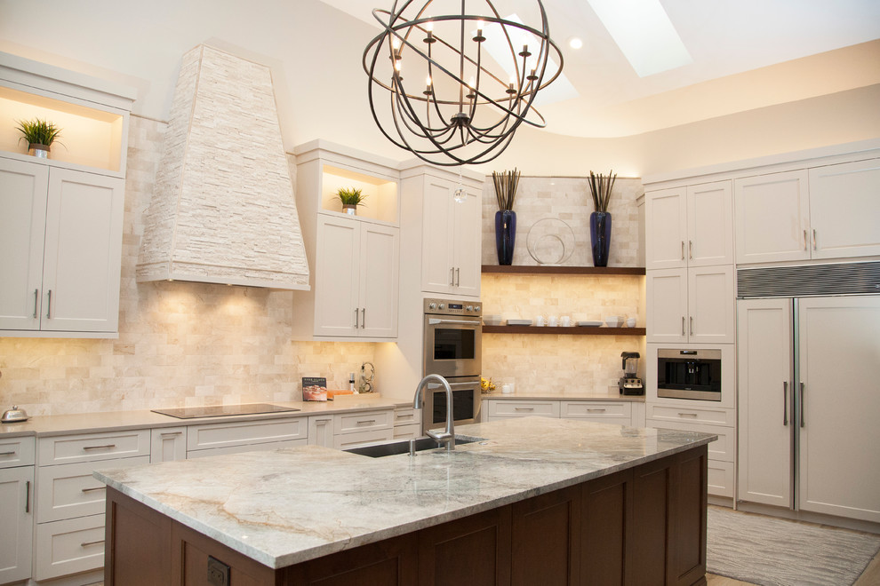 Transitional kitchen photo in Miami