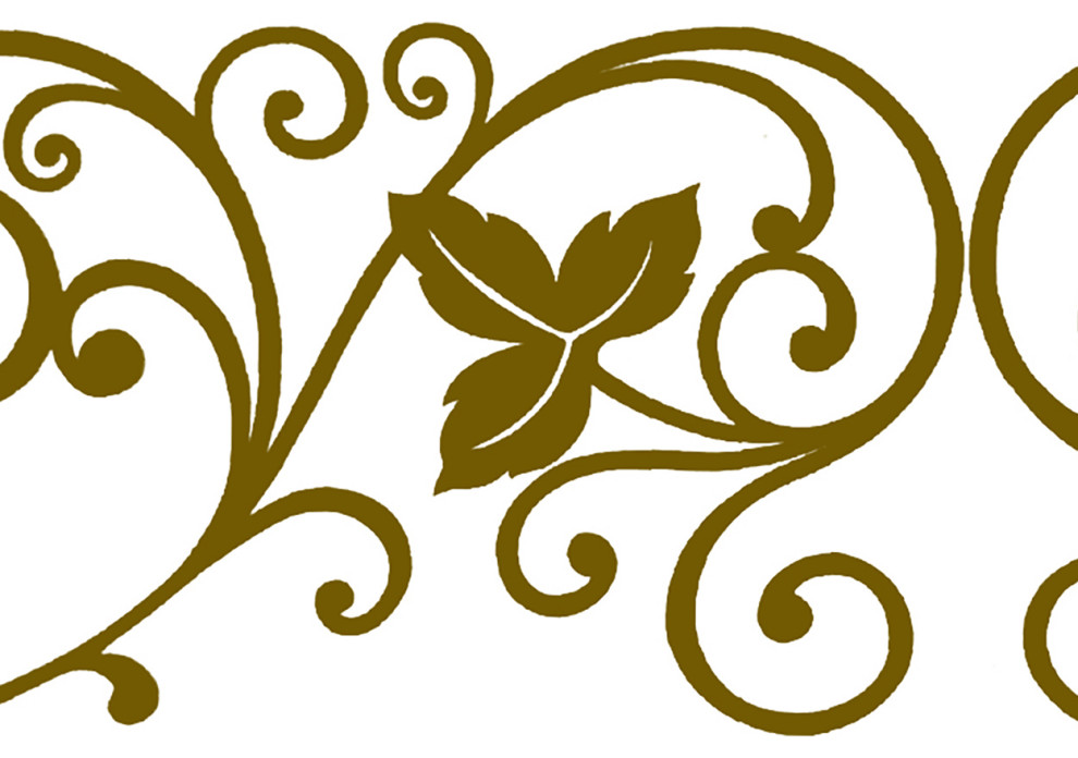 Damask, Vines Peel and Stick Wallpaper Border 33'x4", Roll 33 ft. x 4