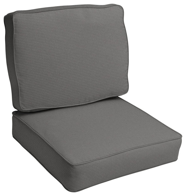 2 Pieces Outdoor Lounge Cushion, Thick Fill With Removable Fabric Cover