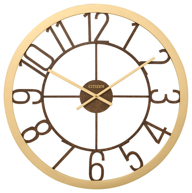 CITIZEN Gallery Gold Case Mirror Dial Wall Clock Contemporary Wall