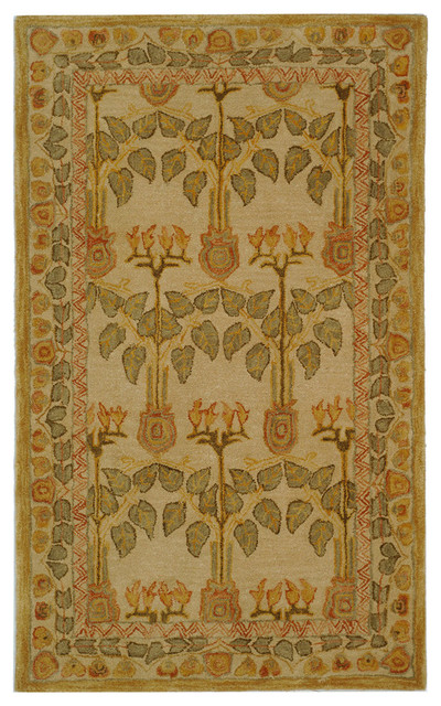 Safavieh Anatolia Läufer – Handgetuftet Aus Wolle, 70x30 Cm, Elfenbein/gold, Orientalisch