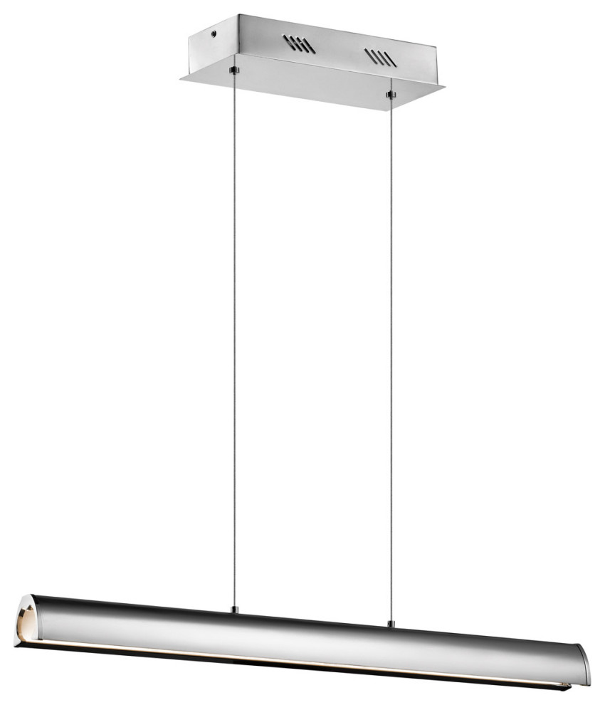 Lirna LED Chrome Chandelier Rectangular Island Chandelier