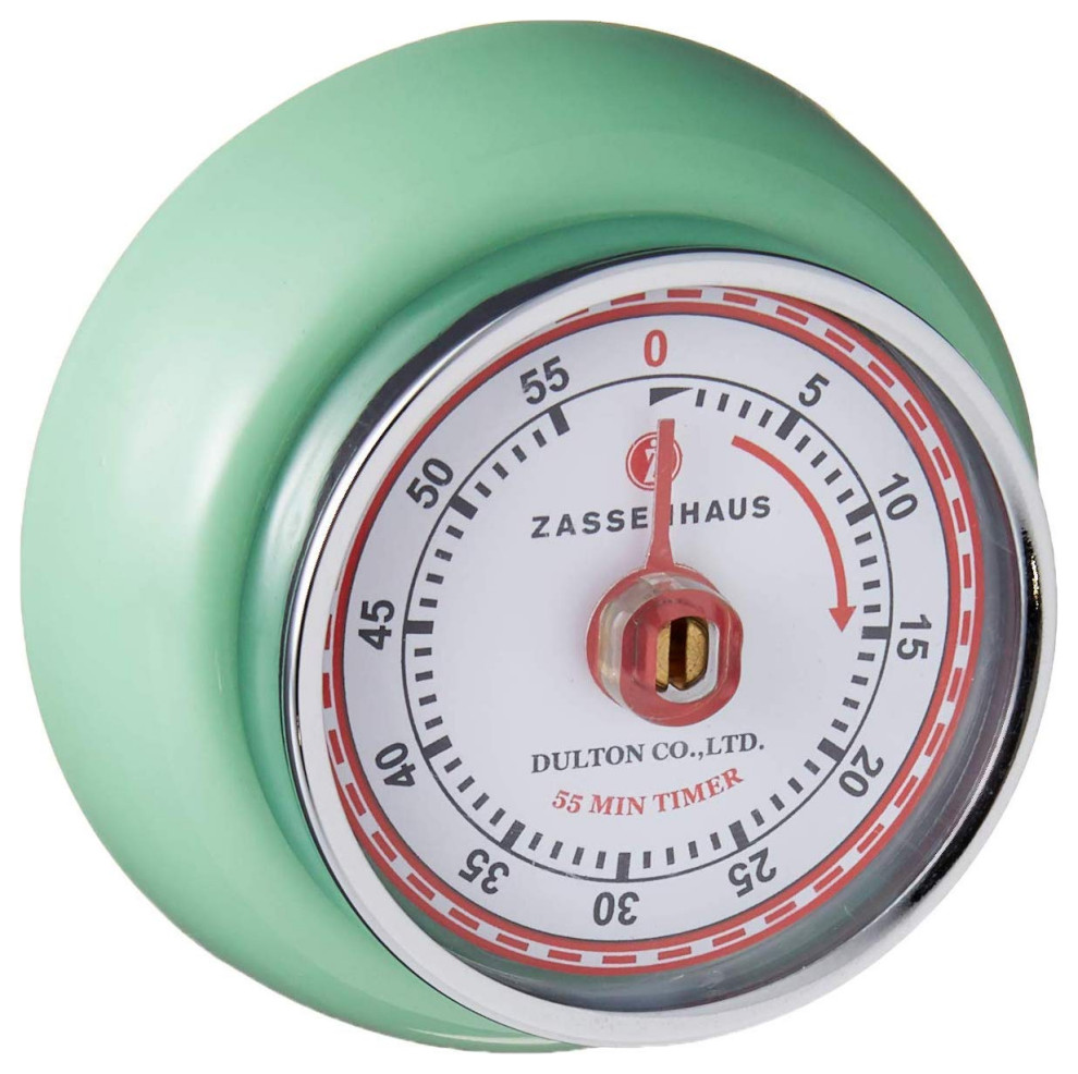 Retro Kitchen Timer with 2.75" x 1.25" Mint Green Contemporary