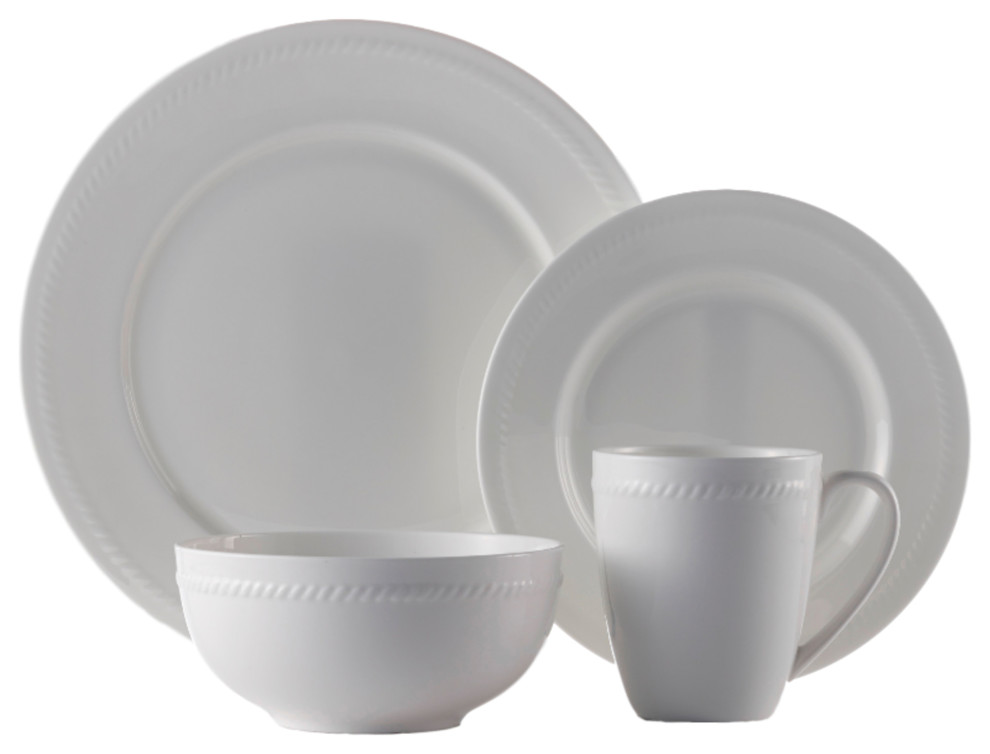 Roscher Round Bone China Dinnerware, Decorative Braiding 32Piece Set