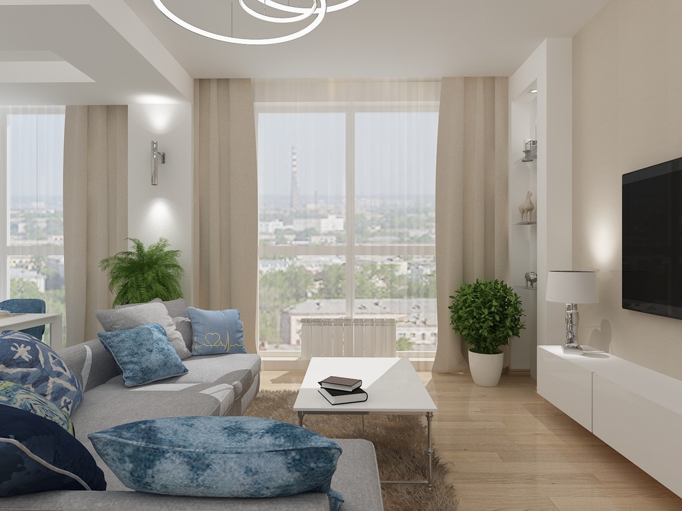 Воздушная квартира с абстракцией