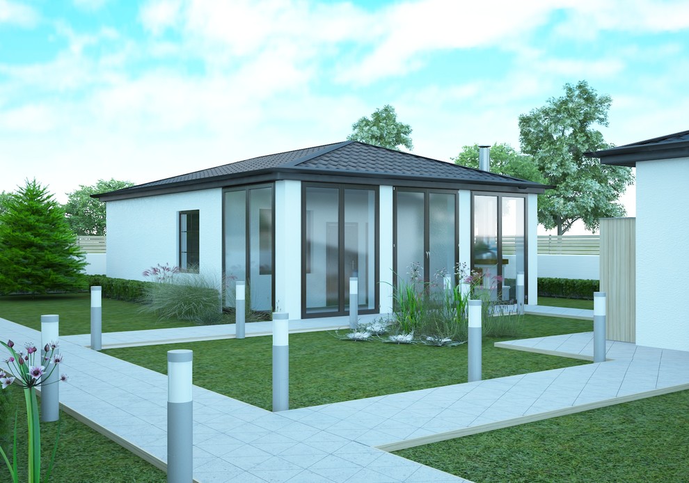 Экстерьер/ландшафт загородного дома в коттеджном поселке "Сосны"