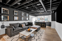 Semifinished Basement Remade Into a Chic Family Lounge