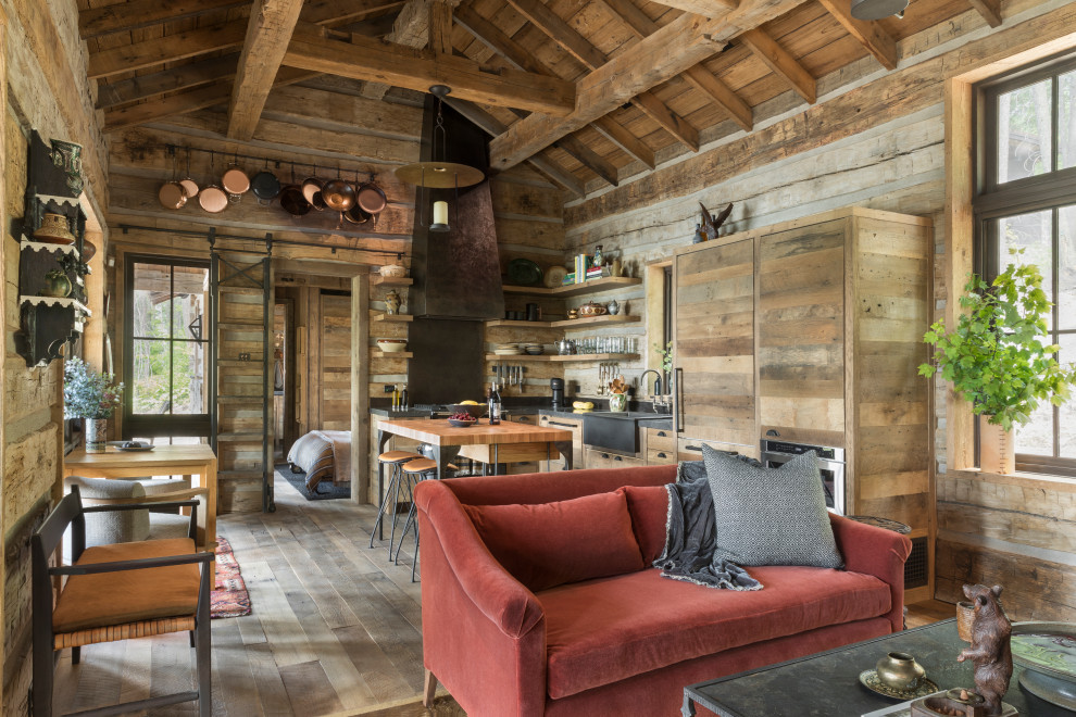 Inspiration for a rustic kitchen remodel in Austin