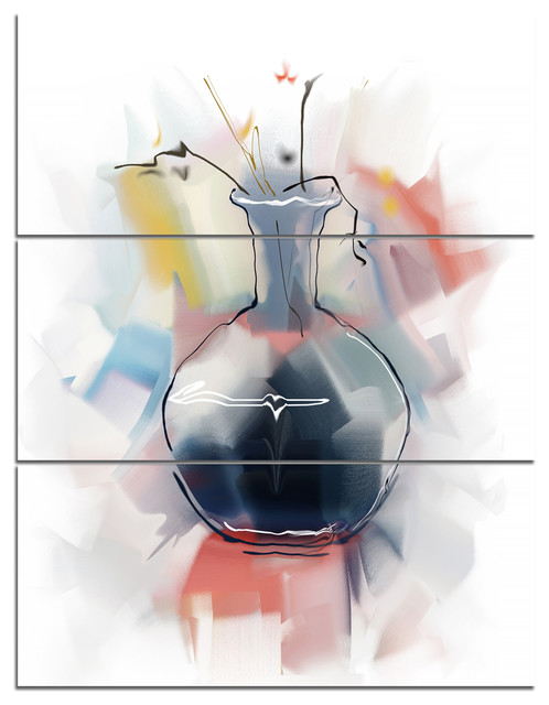 "Abstract Flowers in Vase" - Contemporary - Metal Wall Art - by Design