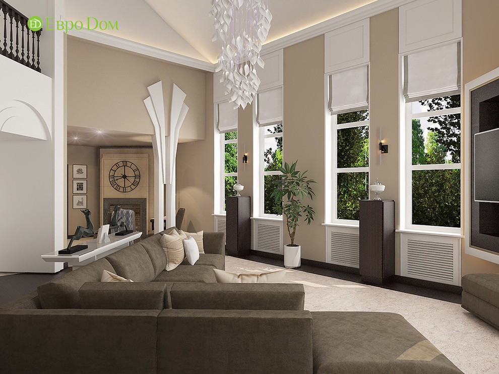 Дизайн интерьера коттеджа 490 кв. м в современном стиле