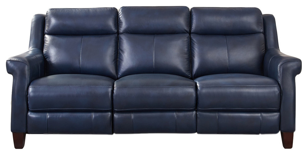 Hydeline Navona Leather Reclining Sofa Set Blue Hydeline Navona Leather Reclining