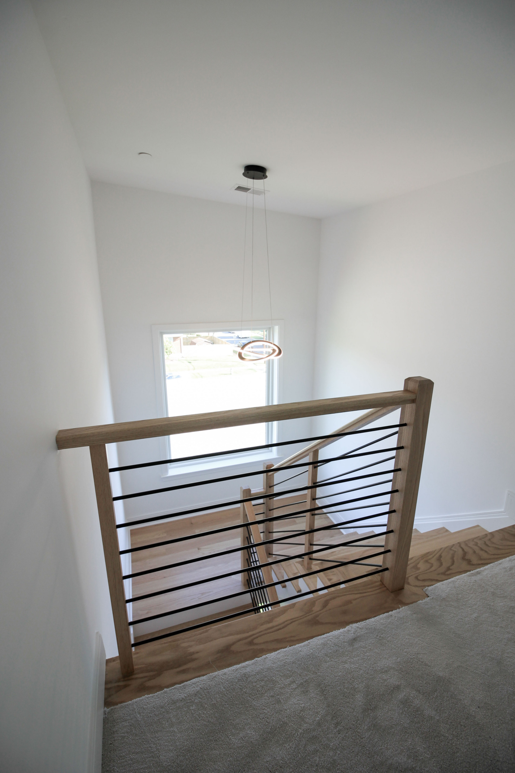 94_Neutral Color Floating Staircase with Metal Balusters, Bethesda MD 20817