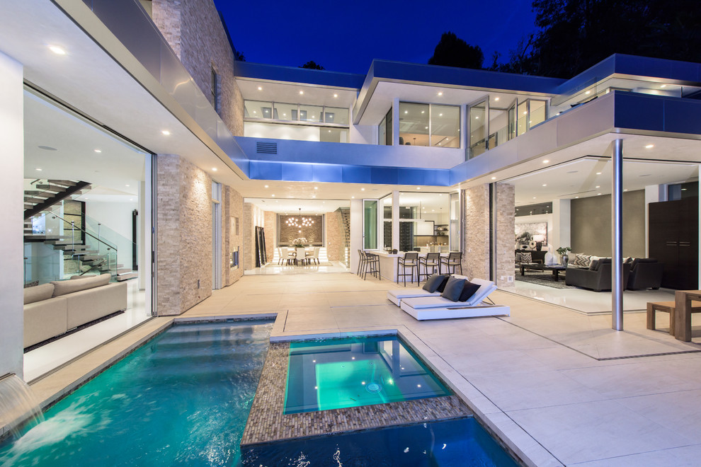 Home design - huge contemporary home design idea in Los Angeles