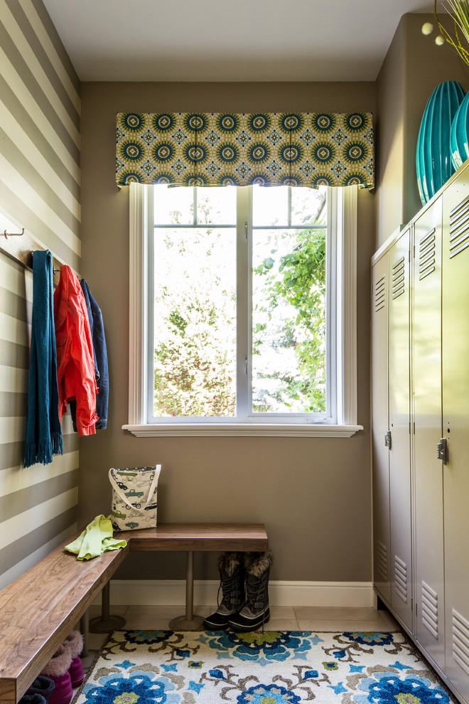Photo of a small transitional mudroom in Seattle.