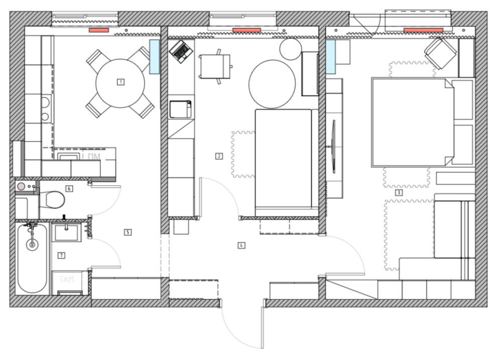 Двухкомнатная