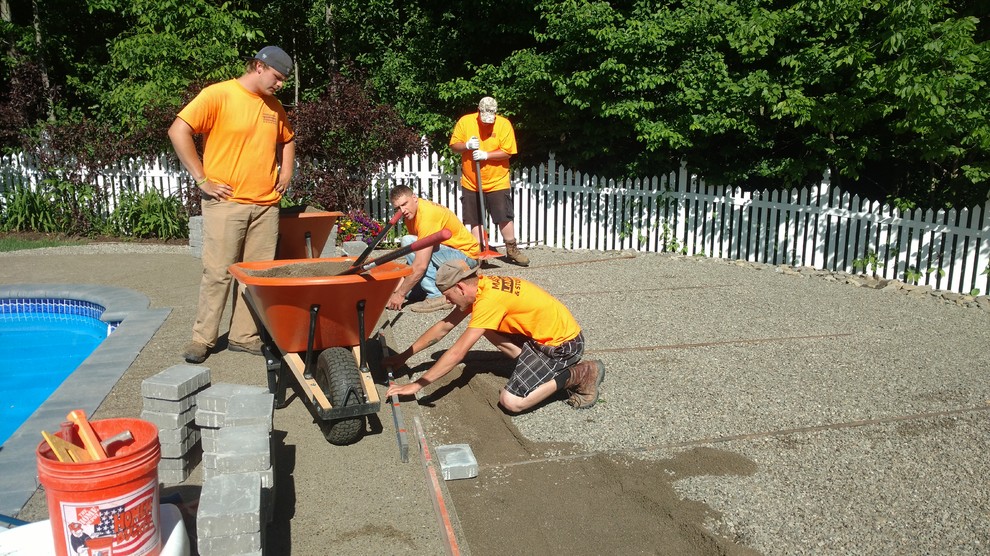 Lakewood NY rear yard hardscape