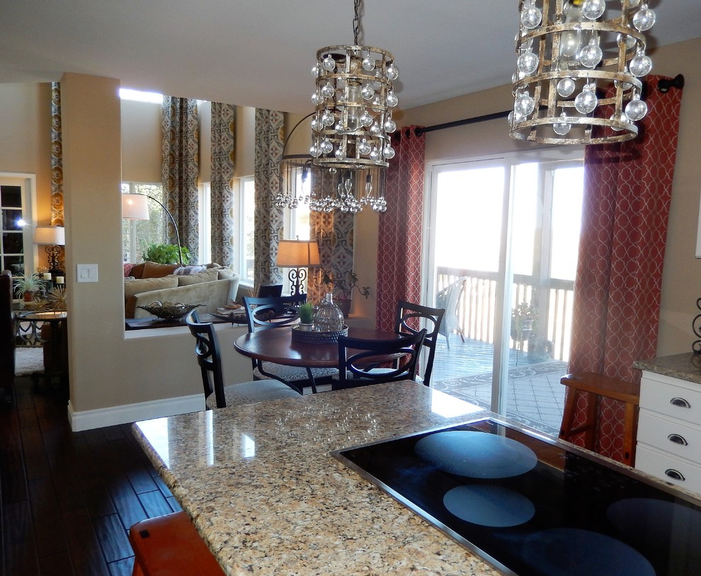 Example of a transitional kitchen design in Denver
