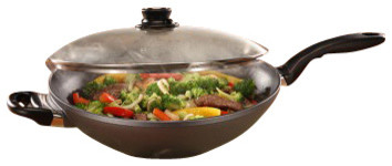 Induction Nonstick Wok with Lid - 12.5"