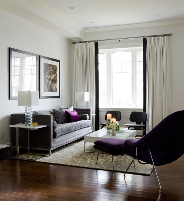 Jane Lockhart Living Room, purple accents - Contemporary - Living Room ...