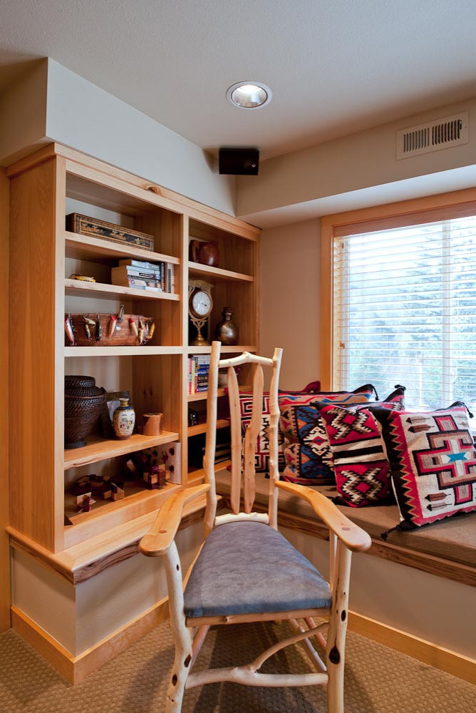 Hickory Custom Bookshelf and Window Seat