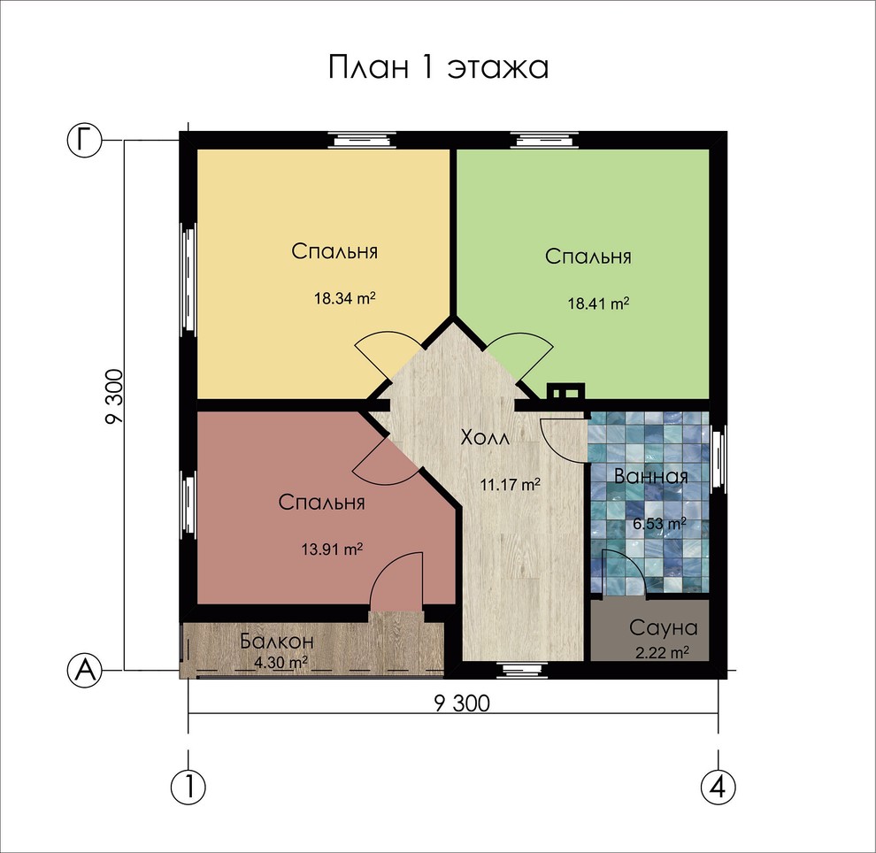 Проект дома из газобетона № 785 — 152 м2