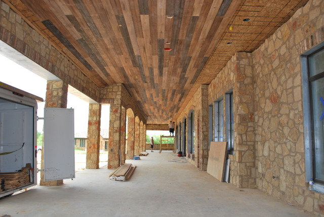 Outdoor Distressed Wood Planking Mediterran Veranda