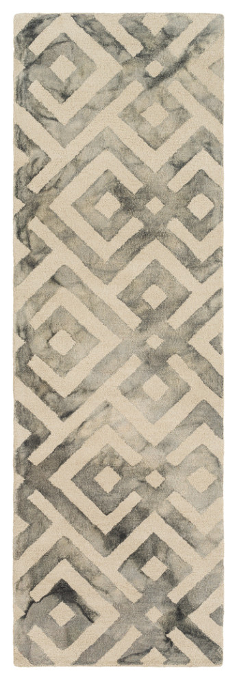 Surya Serafina Modern Gray Hand Made Wool Geometric Area Rug- SRF-2001-RUN