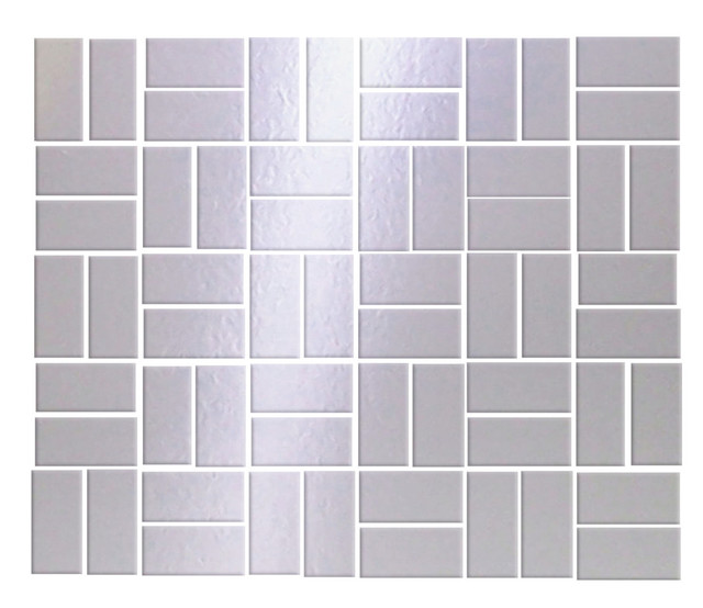 Silver Mirrored Glass Tile In Basket Weave Layout Transitional Silver Mirrored Glass Tile In Basket Weave Layout Transitional Mosaic By Susan Jablon Mosaics