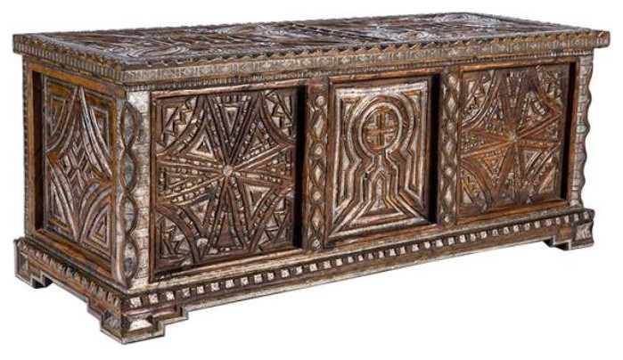 SOLD OUT!  Antique Carved Wood Storage Chest - $2,100 Est. Retail - $899 on Chai