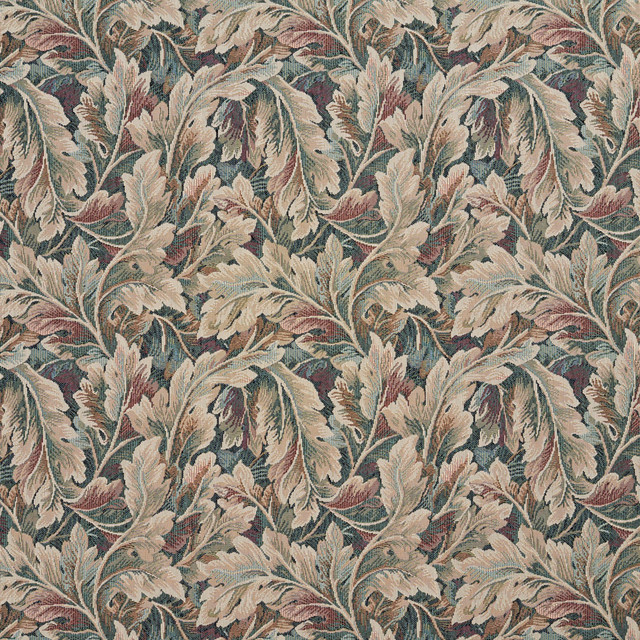 Shop Houzz Palazzo Fabrics Burgundy Ivory And Green Floral Leaf Tapestry Upholstery Fabric By