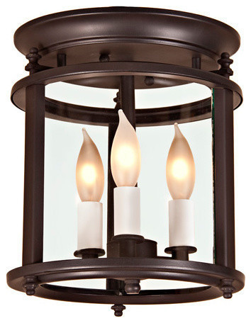 Murray Hill Bent Glass Ceiling Lantern  - Small, Oil Rubbed Bronze