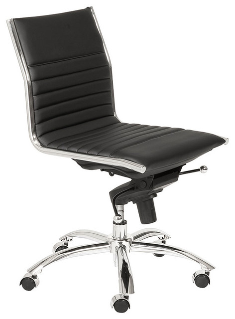 Dirk Armless Low Back Office Chair Black Contemporary Dirk Armless Low Back Office Chair Black