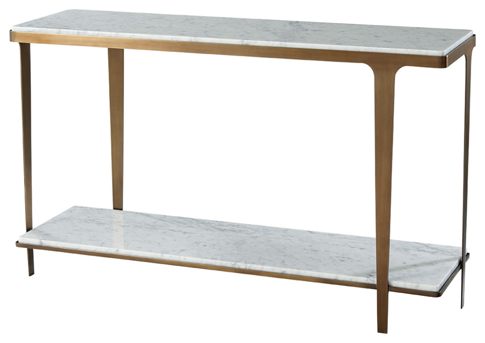 Art Deco Style White Marble Top Console Modern Console Tables by