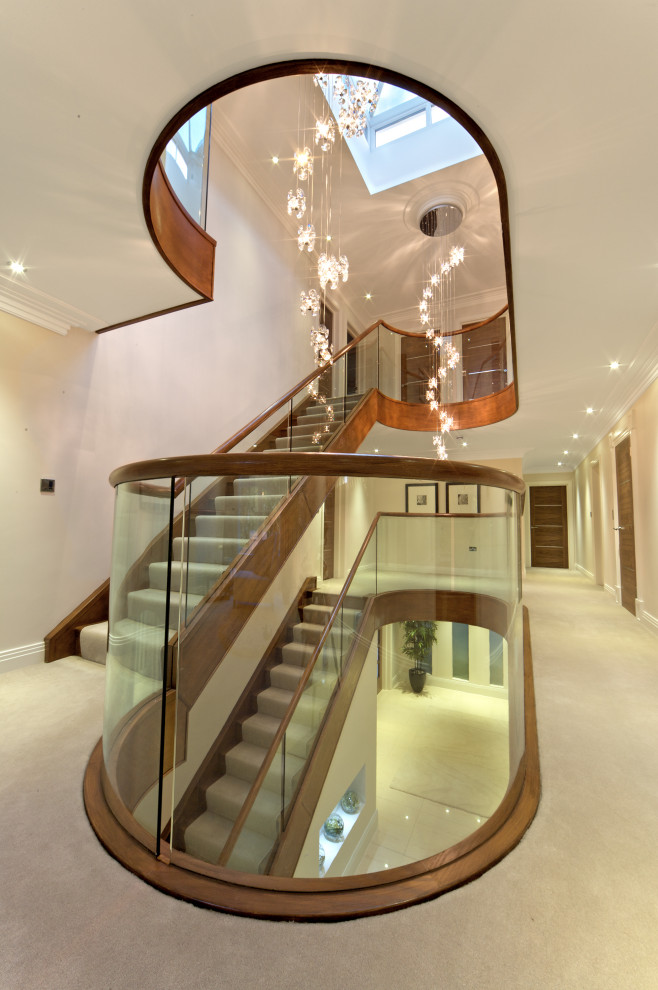 Inspiration for a contemporary staircase remodel in Hertfordshire