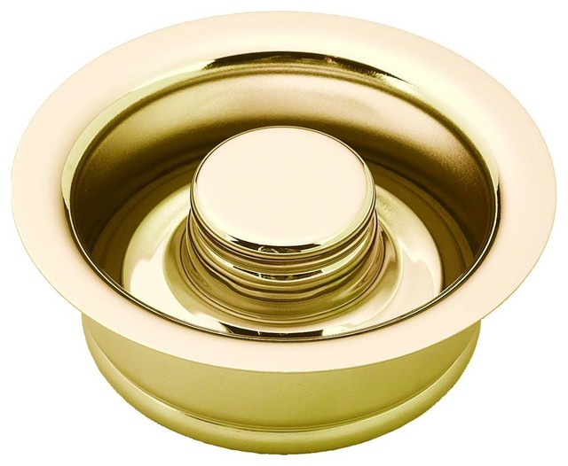Insinkerator Style Disposal Flange And Stopper In Polished Brass