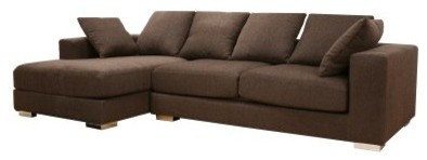 Baxton Studios Florence Brown Twill Sectional Sofa